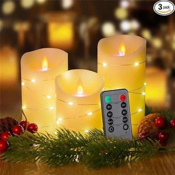 Accents Flameless Candles With Light Strip Remote Control Flickering
